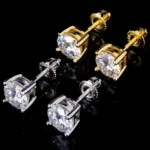 Moissanite Stud Earrings – 4-Prong Round Cut Screw Back 925 Silver - Image 2
