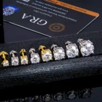 Moissanite Stud Earrings – 4-Prong Round Cut Screw Back 925 Silver - Image 3