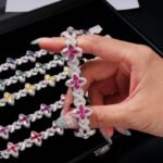 Iced Out Marquise Cut Floral Clover Chain Bracelet - Image 3