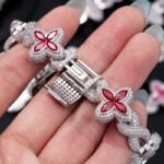 Iced Out Marquise Cut Floral Clover Chain Bracelet - Image 4