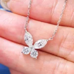 Luxury Versatile Butterfly Moissanite Pendant Necklace 925 Silver - Image 5