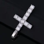 Large Cross Moissanite Pendant 925 Silver - Image 3