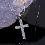 Large Cross Moissanite Pendant 925 Silver - Image 5