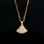 Fan Shaped Moissanite Pendant Large - Skirt Necklace 925 Silver
