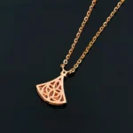 Fan Shaped Moissanite Pendant Large - Skirt Necklace 925 Silver - Image 3
