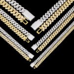 8mm 10mm 14mm 18mm 20mm Miami Sharp Angle Moissanite Cuban Chain Bracelet Necklace - Image 6