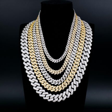 Miami Sharp Angle Moissanite Cuban Chain Bracelet Necklace