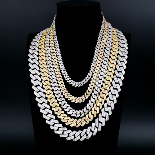 Miami Sharp Angle Moissanite Cuban Chain Bracelet Necklace
