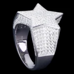 Iced Out Moissanite Star Ring 925 Sterling Silver - Image 4