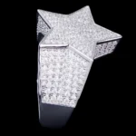 Iced Out Moissanite Star Ring 925 Sterling Silver - Image 5