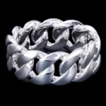 Solid 925 Sterling Silver Cuban Link Ring - Image 4