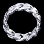 Solid 925 Sterling Silver Cuban Link Ring - Image 6