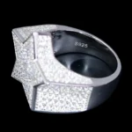 Iced Out Moissanite Star Ring 925 Sterling Silver - Image 3