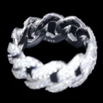 Cuban Woven Micro Pave Moissanite Ring 925 Silver - Image 4
