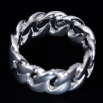 Solid 925 Sterling Silver Cuban Link Ring - Image 7