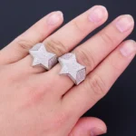 Iced Out Moissanite Star Ring 925 Sterling Silver - Image 6