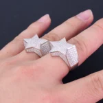 Iced Out Moissanite Star Ring 925 Sterling Silver - Image 7