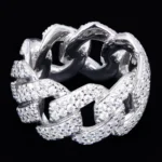 Cuban Woven Micro Pave Moissanite Ring 925 Silver - Image 2