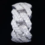 Cuban Woven Micro Pave Moissanite Ring 925 Silver - Image 3