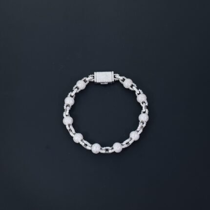 Full Micro Pave Ball Link Bracelet for Men & Women