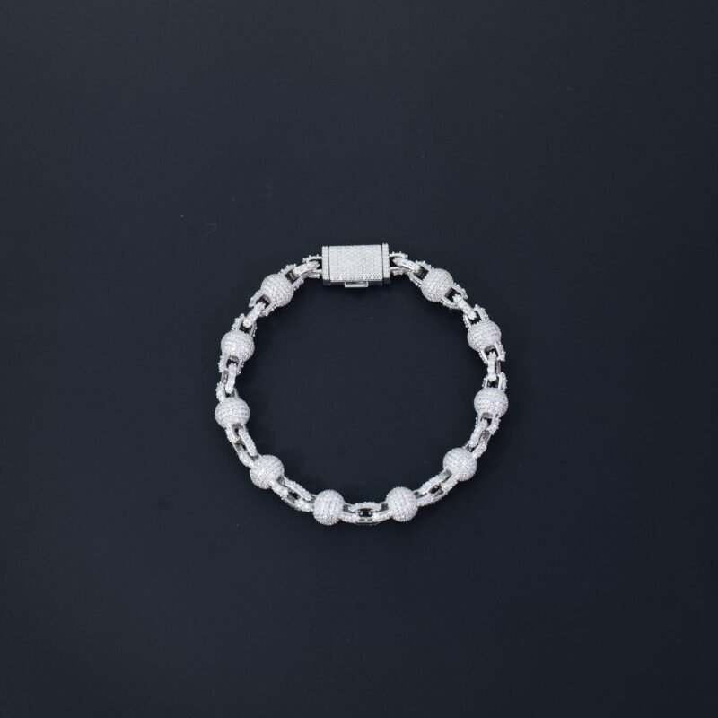 Full Micro Pave Ball Link Bracelet for Men & Women