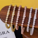 5mm Moissanite Flower Tennis Bracelet Necklace