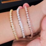 5mm Moissanite Flower Tennis Bracelet Necklace - Image 3