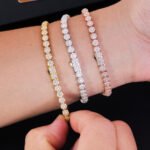 5mm Moissanite Flower Tennis Bracelet Necklace - Image 4