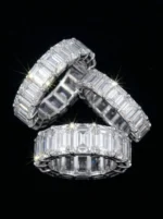 Emerald Cut Moissanite Eternity Ring in 925 Silver - Image 3