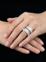 Emerald Cut Moissanite Eternity Ring in 925 Silver - Image 6