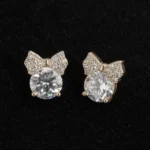Bow Moissanite Stud Earrings in 925 Sterling Silver - Image 7