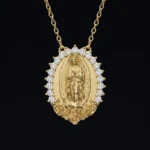 Luxury Virgin Mary Guadalupe Moissanite Pendant Necklace 925 Silver - Image 2