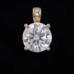 Luxury Classic Four Prong Moissanite Solitaire Pendant Necklace 925 Silver - Image 3