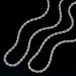 Premium Plain Silver Rope Chain Necklace 925 Silver - Classic 24 Inch - Image 3