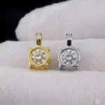Luxury Classic Four Prong Moissanite Solitaire Pendant Necklace 925 Silver - Image 5