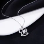 Luxury Carousel Horse Moissanite Pendant Necklace 925 Silver - Image 4