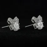 Bow Moissanite Stud Earrings in 925 Sterling Silver - Image 3