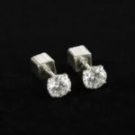 Moissanite Stud Earrings With Square Screw Backs in 925 Silver - Image 4