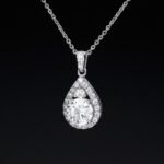 Luxury Pave Pear Cut Moissanite Pendant Necklace 925 Silver - Image 2