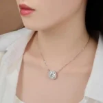 Luxury Celestial Star Coin Moissanite Pendant Necklace 925 Silver - Image 3