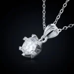 Luxury Classic Snowflake Moissanite Pendant Necklace 925 Silver - Image 2