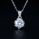 Luxury Classic Snowflake Moissanite Pendant Necklace 925 Silver