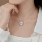 Luxury Celestial Star Coin Moissanite Pendant Necklace 925 Silver - Image 4