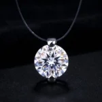 Plum Cut White Moissanite Pendant 1ct 2ct 3ct - Mermaid's Tears 925 Silver
