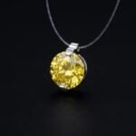 Lemon Yellow Moissanite Pendant - Mermaid's Tears 925 Silver