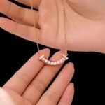 Smile Moissanite Pendant Necklace Gold Plated 925 Silver - Image 2