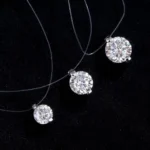 Plum Cut White Moissanite Pendant 1ct 2ct 3ct - Mermaid's Tears 925 Silver - Image 3