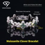 Iced Out Marquise Cut Floral Clover Chain Bracelet - Image 7