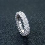 Iced Out Double Row Eternity Tennis Ring Moissanite