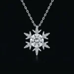 Luxury Icy Snowflake Moissanite Pendant Necklace 925 Silver - Image 2